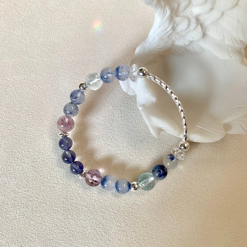 Sea of ​​Tranquility/S925 Silver Natural Crystal Energy Bracelet/Customized Gift - สร้อยข้อมือ - คริสตัล 