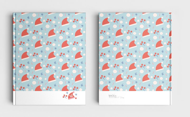 耶誕禮物手工書/筆記本/手帳/日記本-聖誕帽-洛可可草莓 - 筆記本/手帳 - 紙 