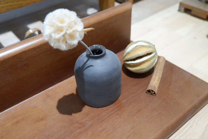 Lost in Clay Handcrafted Black Porcelain Mini Vase | Bottle shaped | One &amp; Only