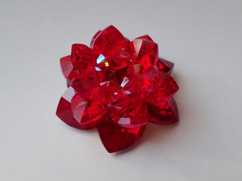 蓮花 擺件 SWAROVSKI ELEMENTS(施華洛世奇元素) - 擺飾/家飾品 - 玻璃 紅色
