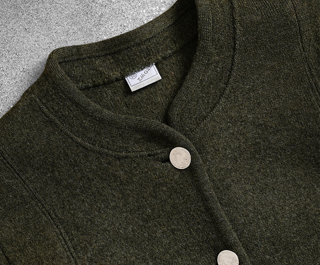 Green, Boiled Wool Jacket