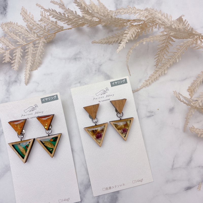 漆色耳夾/No 41 - 耳環/耳夾 - 樹脂 