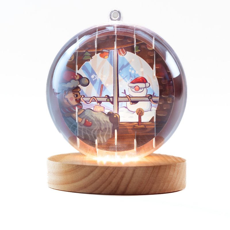Light and Shadow Paper Sculpture Night Lamp-Santa Claus Come Hurry Up - Lighting - Paper 
