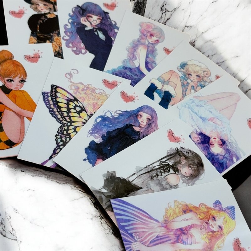 【Pinkoi限定販売】クリア素材ステッカー10種pack・B - 貼紙 - 紙 