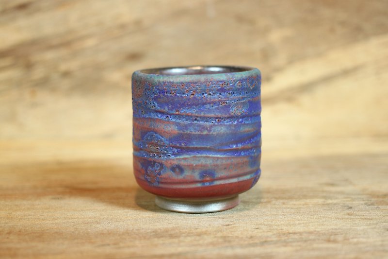[Mother&#39;s Day Gift Box] Peacock Blue Glaze Japanese Chai-fired Tea Cup Ye Minxiang&#39;s Handmade Works