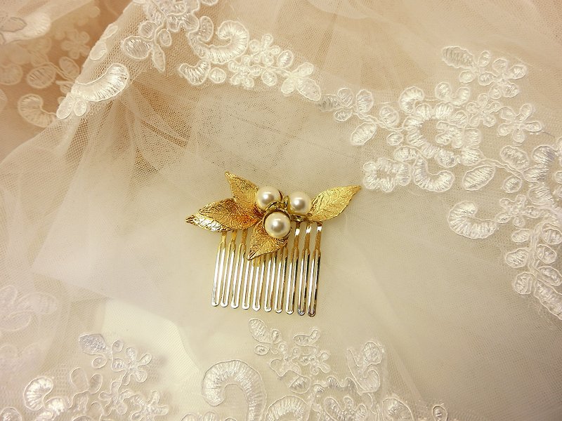 Wear a Happy Bracelet - Bridal Combs, French Comb, Wedding Buffet - Meet - Hair Accessories - Other Metals Gold