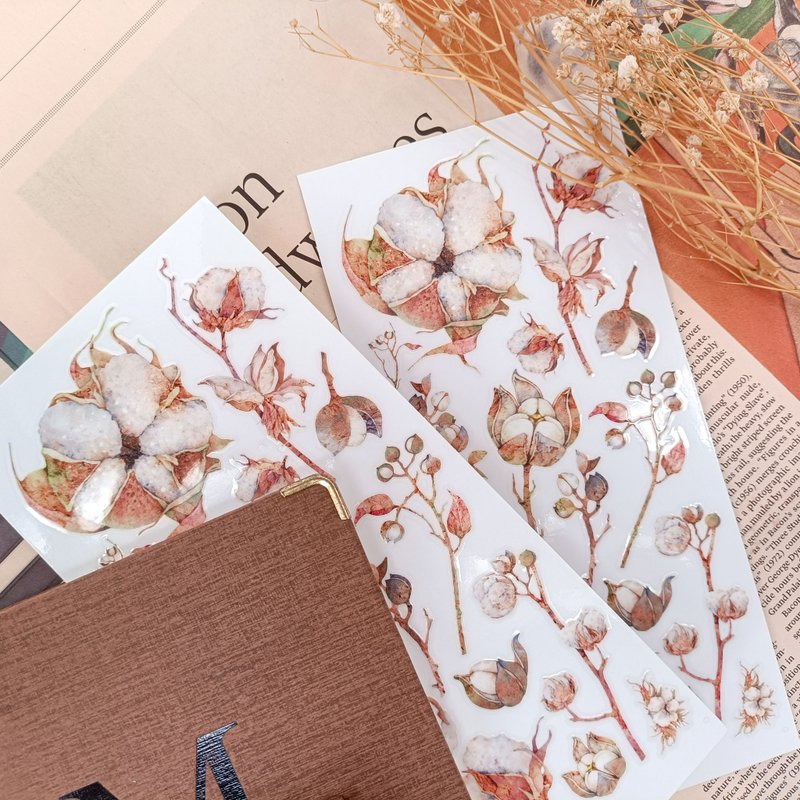 552 棉花2 Cotton flower2/轉印貼纸Transfer Stickers - 貼紙 - 其他材質 多色