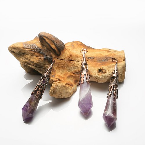 Hoshino Jewelry Kan 01194001天然石 靈擺 帶鏈子 紫晶 天然石 水晶 能量礦石 冥想