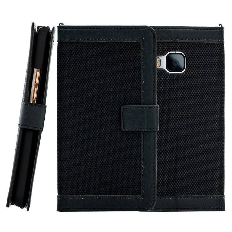 CASE SHOP HTC One M9 dedicated DUAL standing side flip leather case - black (4716779654059) - อื่นๆ - วัสดุอื่นๆ สีดำ