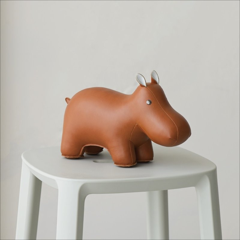 Zuny - Hippo - Bookend - Items for Display - Faux Leather Multicolor