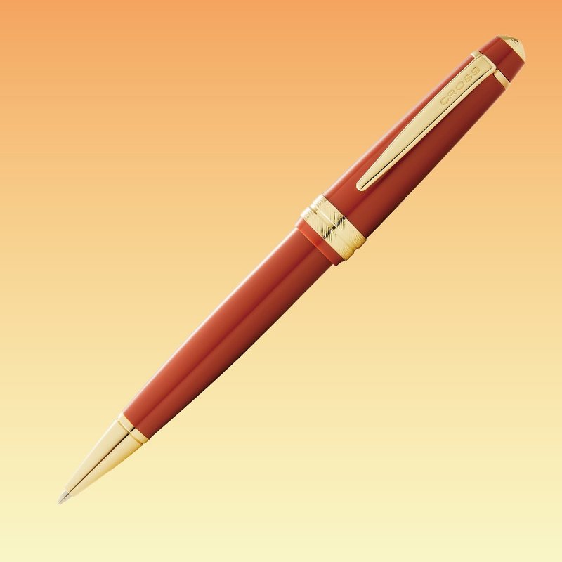 CROSS Bailey Light貝禮輕盈系列金夾琥珀色原子筆  (原廠正貨) - 原子筆/中性筆 - 樹脂 紅色