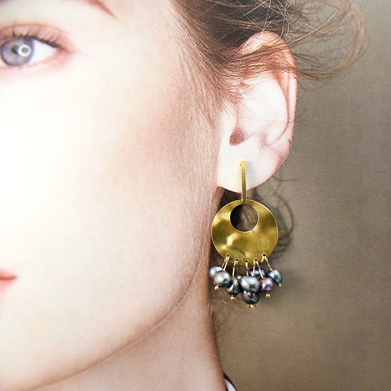 Fan 925 Silver Earrings【Christmas-gift】【Japanese style】【Pearls Earrings】 - Earrings & Clip-ons - Pearl Multicolor