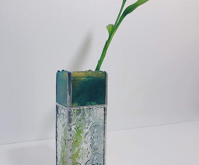 象眼細工ガラス台湾すりガラスベゴニア花瓶アメリカの手作りガラス花瓶