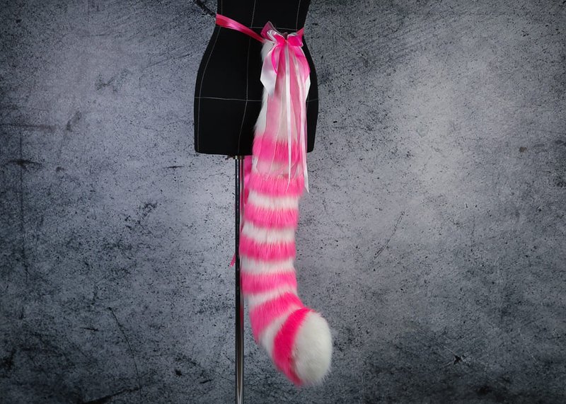White and Pink Cheshire Cat Tail - 其他 - 其他人造纖維 粉紅色