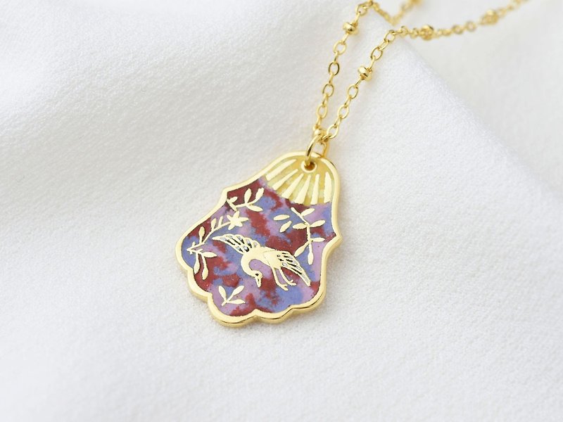 [Limited 1] Hefei Necklace (copper plated 18K gold) ::C% handmade jewelry:: - Necklaces - Enamel Multicolor