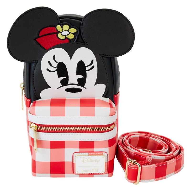 LOUNGEFLY-Disney Minnie style side backpack - กระเป๋าแมสเซนเจอร์ - หนังเทียม สีแดง