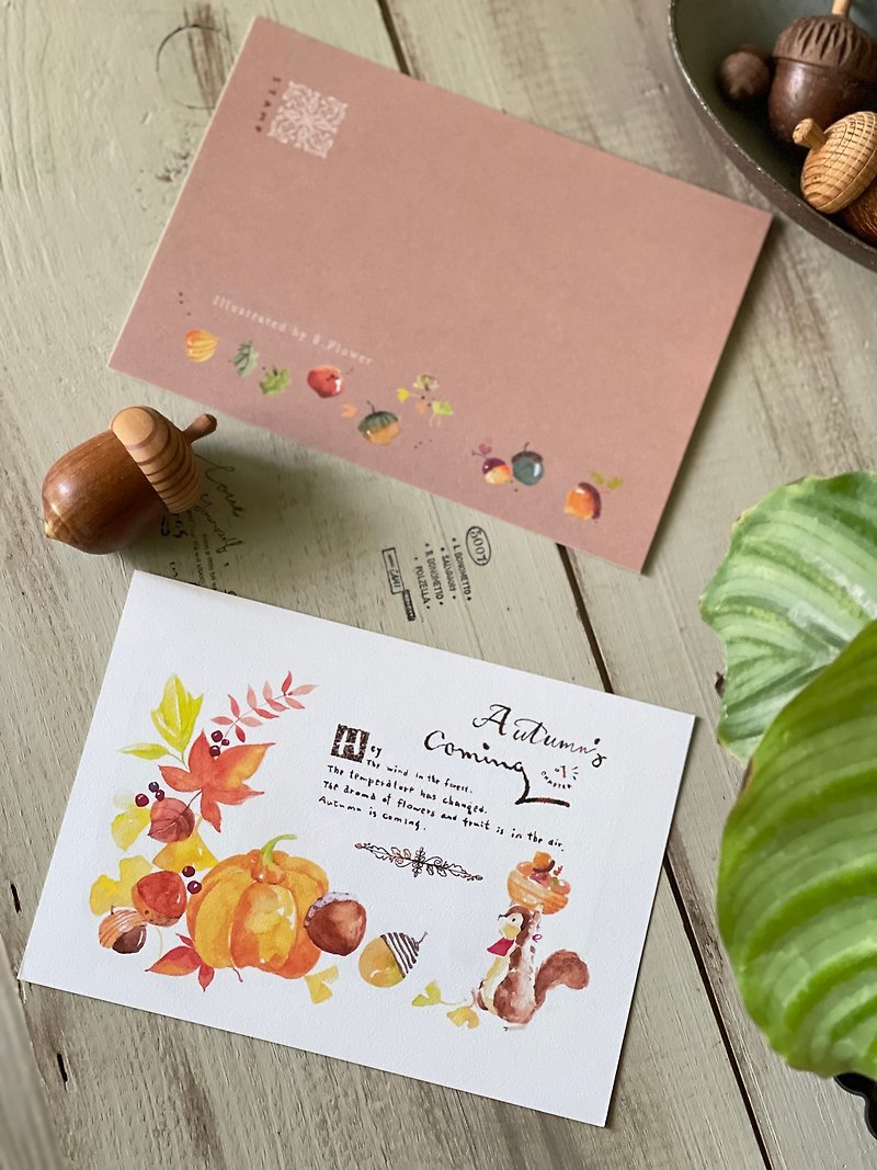 post card :Autumn squirrel - Cards & Postcards - Paper Orange