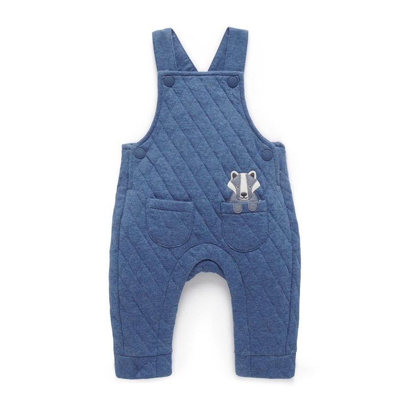 Australian Purebaby organic cotton baby sling jumpsuit/newborn onesies gray blue badger - ชุดทั้งตัว - ผ้าฝ้าย/ผ้าลินิน 