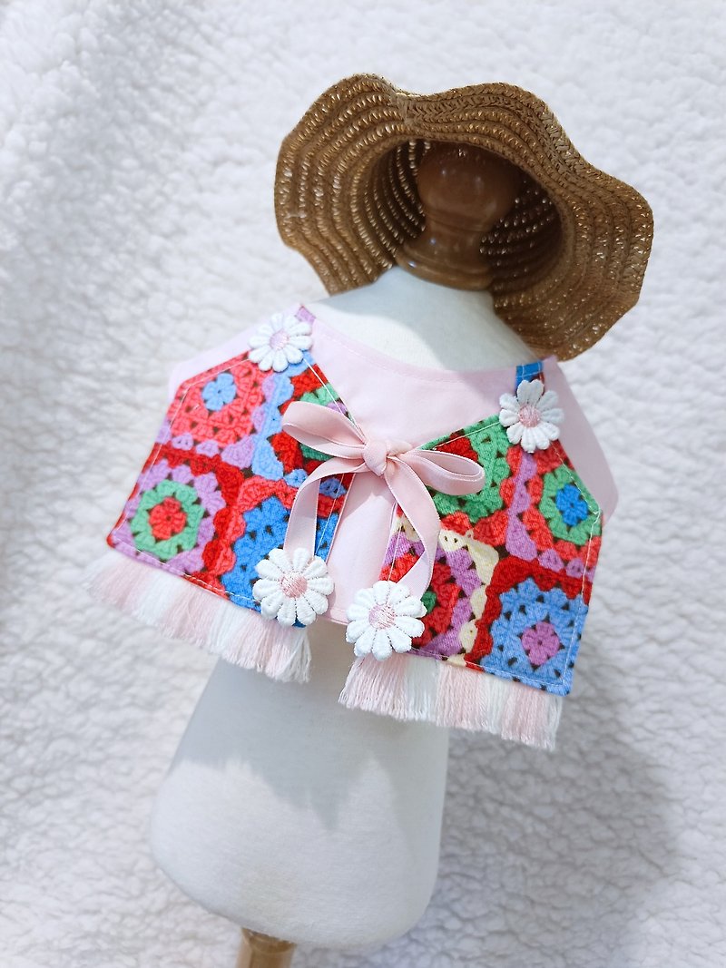 Bohemian ethnic tassel knitted neck collar collar - Clothing & Accessories - Cotton & Hemp Pink