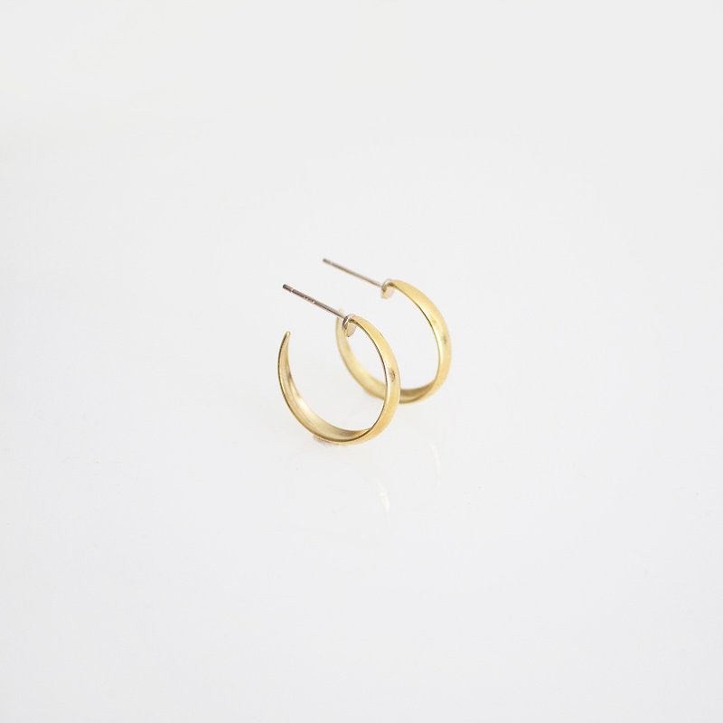Brass Tiny Moon Earrings / Christmas gift