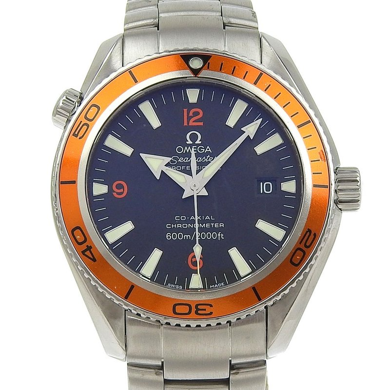 【日本直送】オメガ OMEGA シーマスター 腕時計 プラネットオーシャン cal.2500 2208.50 SS 自動巻き 黒文字盤 メンズ【中古】 - 女錶 - 不鏽鋼 銀色