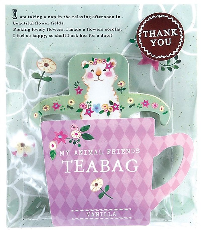 [Japanese TOWA black tea] THANK YOU series cute animal hanging black tea bag - vanilla taste (ostrich) - ชา - อาหารสด สีเขียว