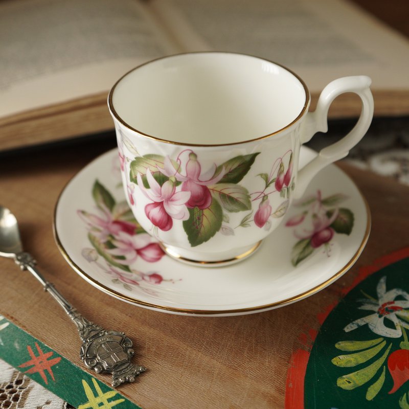 英國Duchess吊鐘花描金細骨瓷茶杯/咖啡杯組 - 其他杯子 - 瓷 多色