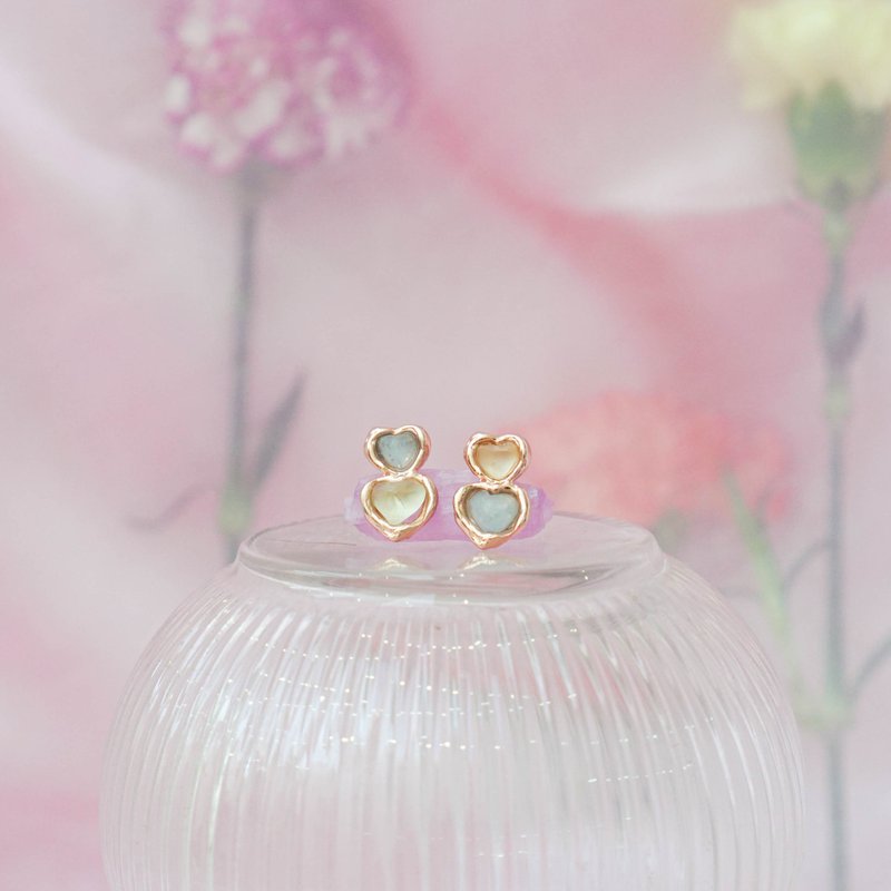 Lot of Love Earrings - 耳環/耳夾/耳骨夾 - 半寶石 銀色