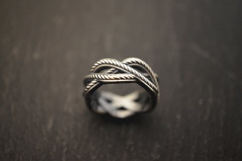 Silversmith 925 純銀編織紋戒指 (R110) - 手作