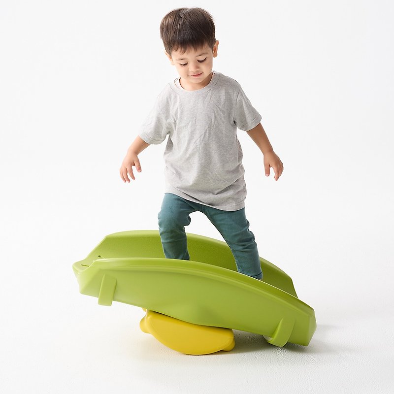 Weplay Rocking Leaf Boat - Kids' Toys - Plastic Green