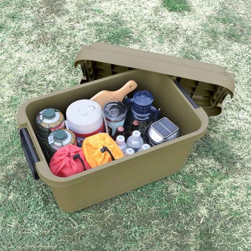 Japan JEJ granpod pressure-resistant storage box set-53L (1 box + 4 tool classification storage bags) - Storage - Plastic Khaki