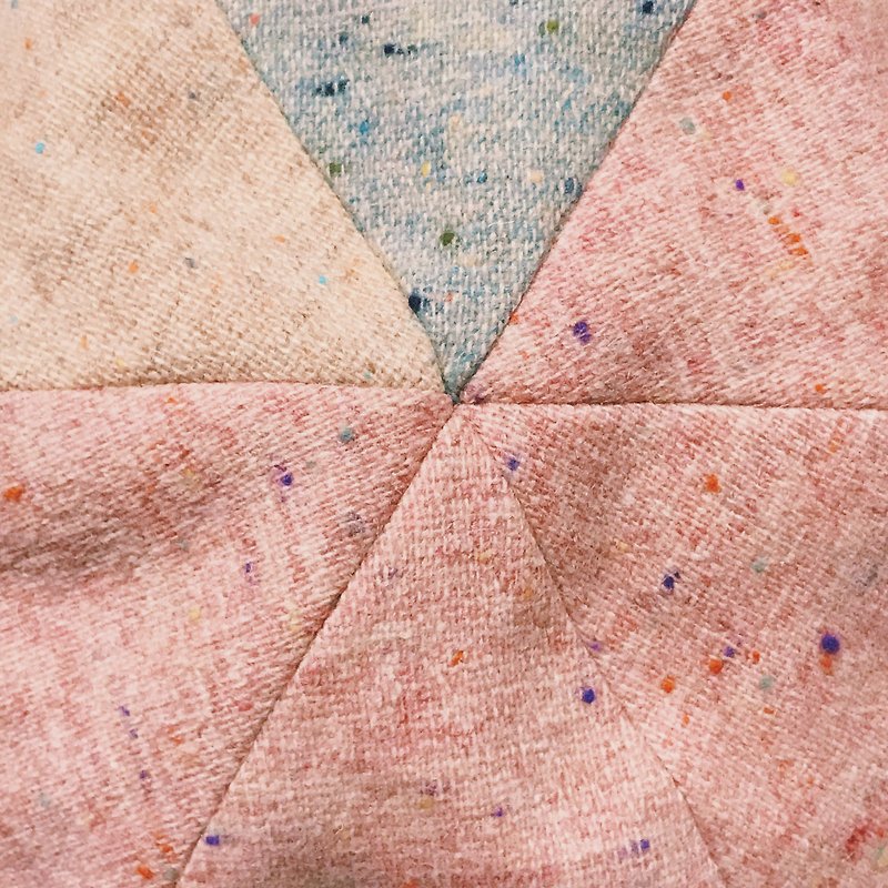 JOJA│[貝雷] 混色毛料：莓果粉＋粉藍綠＋鵝黃 - 帽子 - 羊毛 粉紅色