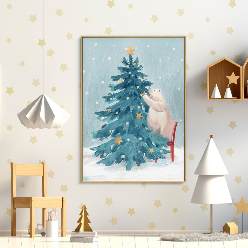Decorate the Christmas tree in the silver world(rectangle) - Posters - Cotton & Hemp Multicolor