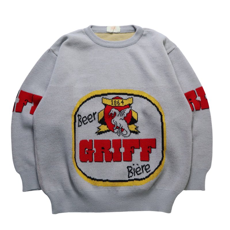 1980s Griff Beer 灰色針織衫 - 男毛衣/針織衫 - 其他材質 灰色