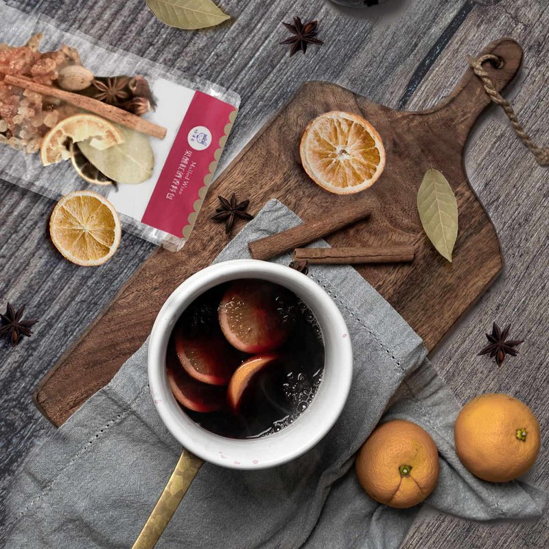 Christmas fast shipping mulled wine spice bag heart-warming pot with red wine for dinner/gifts/party/camping - ชา - วัสดุอื่นๆ ขาว