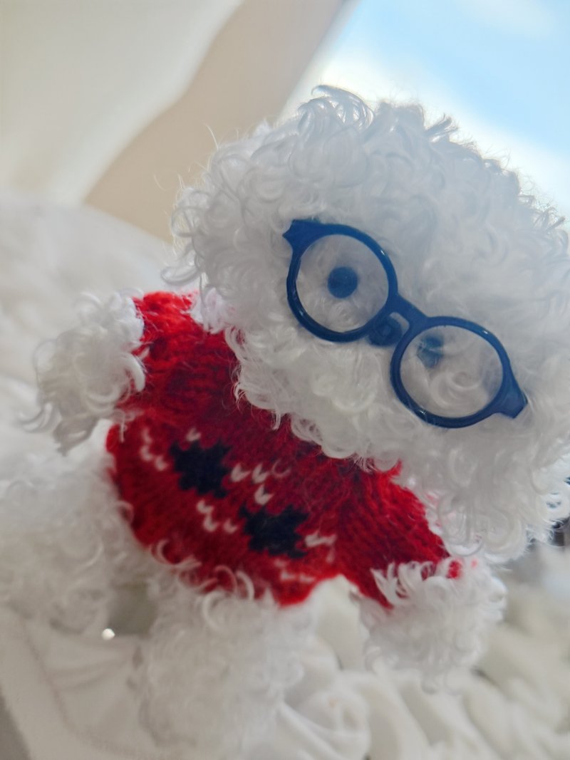 實物||手工製泰迪犬||眼鏡可除||或可定製||poodle - 擺飾/家飾品 - 其他人造纖維 