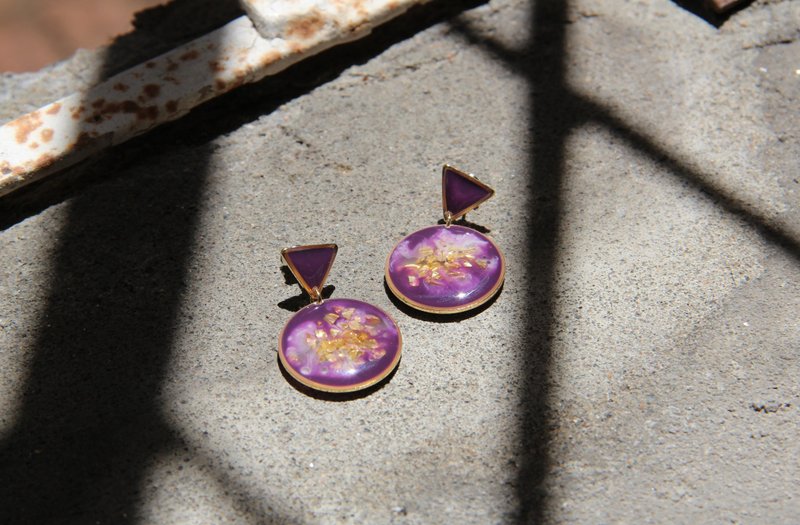 Classic Circle-Zijin Cave - Earrings & Clip-ons - Resin Purple