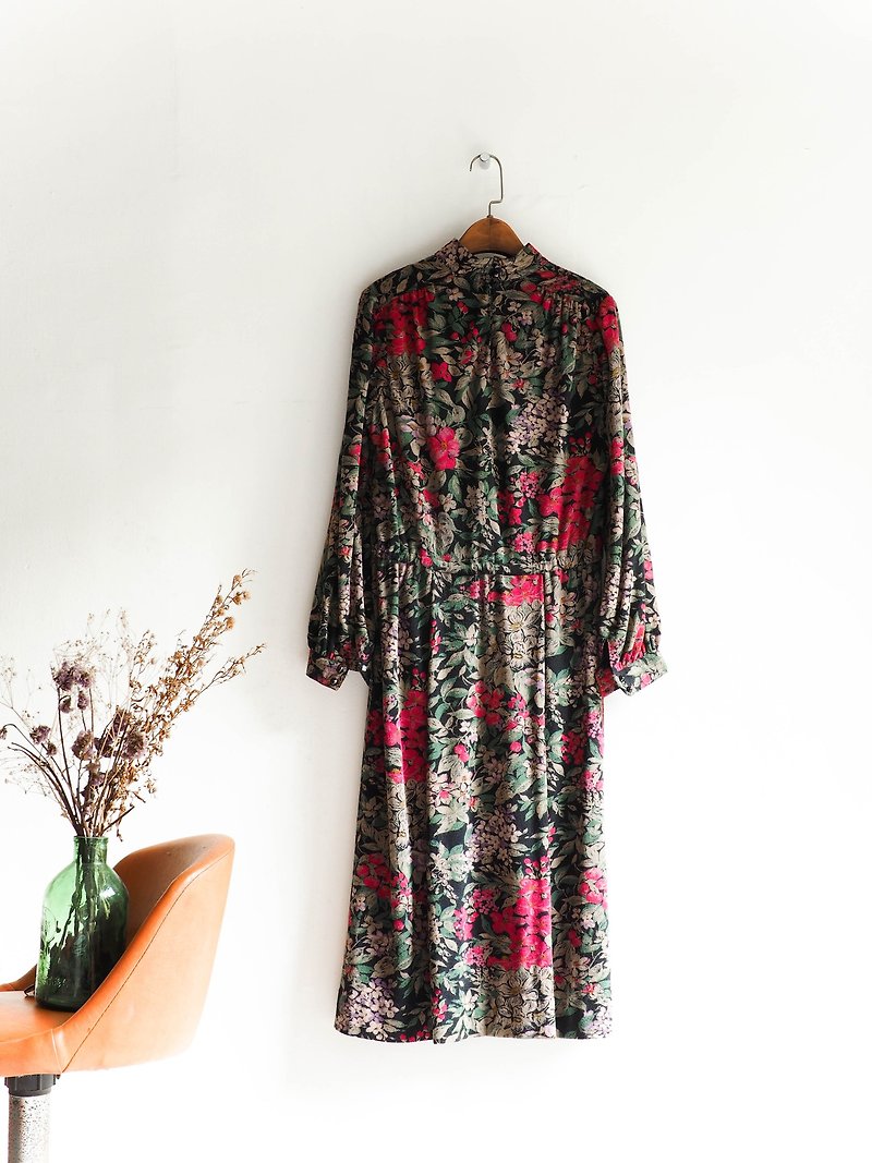 River Water - Nara Fall full version of the flower log small collar antique two-piece cotton dress overalls oversize vintage dress - One Piece Dresses - Cotton & Hemp Multicolor