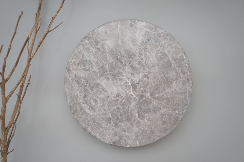 [Galaxy Series] Star Gray_Grey System_Natural Marble Flower Art Turntable - Items for Display - Stone Gray