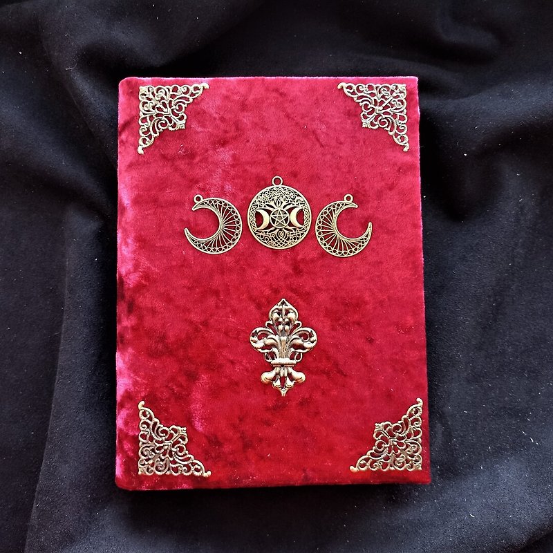 witch-spell-book-personal-grimoire-journal-real-red-mystic-book-of