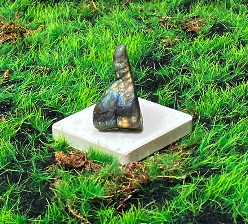 エネルギー装飾​​ - ナチュラルグラデーションブルーカラーライトラブラドライトヒーリング、繁栄した結婚と富のクリスタル、迅速な発送 - 置物 - クリスタル 多色