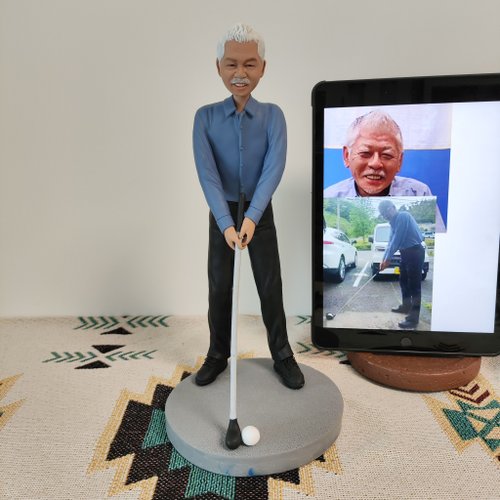 uDesign優湛 客製化人物公仔 人偶 3D人像畫 似顏繪 定製 生日 紀念 高爾夫