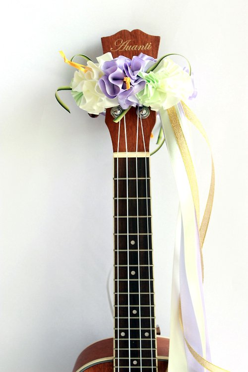 Ukuhappy (Hawaiian Ribbon Accessory) 尤克里里专用的缎带饰品 烏克麗麗 尤克里里背带 胸花 芙蓉花