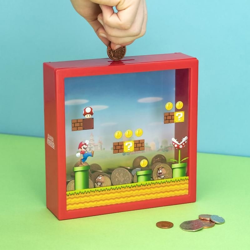 【Paladone UK】Nintendo Super Mario 3D Money Box Coin Box Piggy Bank - Coin Banks - Plastic 
