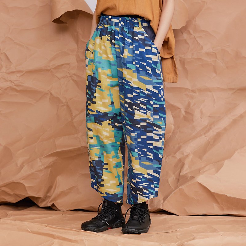 Unisex Cocoon pants_Starry Night - Unisex Pants - Cotton & Hemp Multicolor