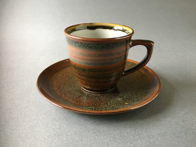 天目釉カップとソーサー - 茶具/茶杯 - 瓷 黑色