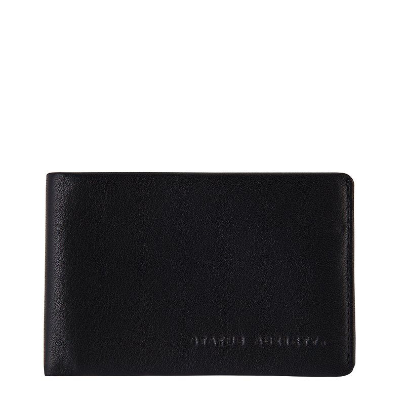 QUINTON wallet _Black / 黒色 - กระเป๋าสตางค์ - หนังแท้ สีดำ