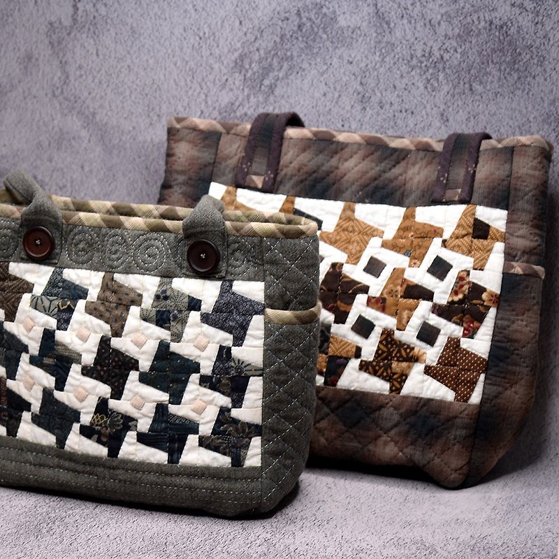 [Only one] Hand stitching handbag (coffee version) - Handbags & Totes - Cotton & Hemp Brown