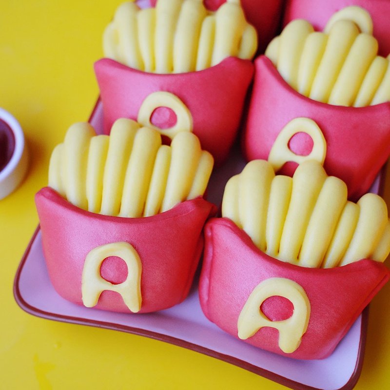 Meiji steamed buns, French fries, milk-shaped steamed buns, 6 packs in a box - Other - Other Materials Red