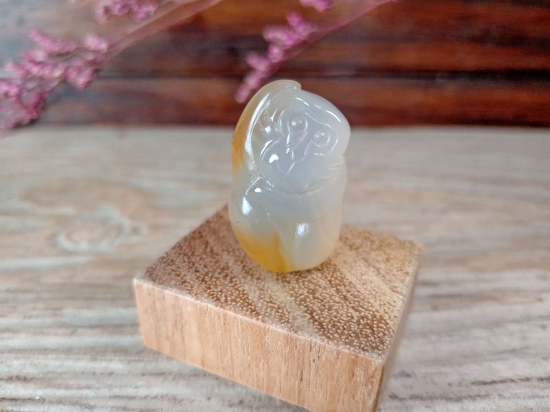 小雕件 小品動物-猴 黃玉髓 - 擺飾/家飾品 - 玉石 橘色